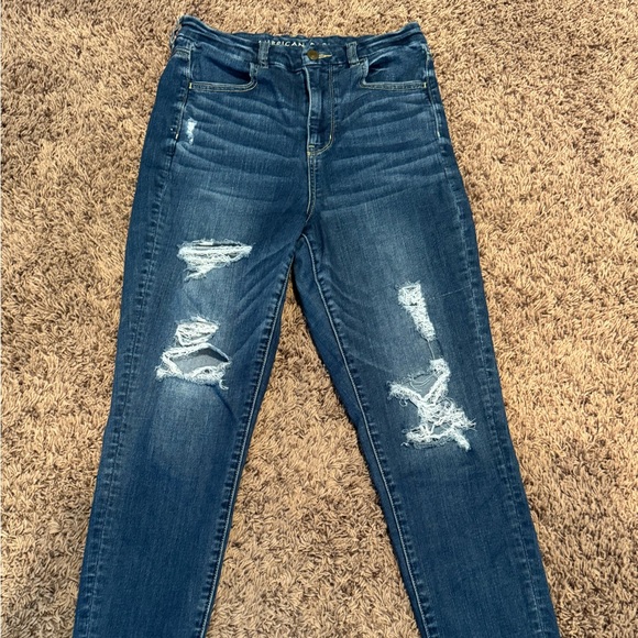 American Eagle Outfitters Denim - American Eagle Outfitters Dark Blue Distressed Skinny Jeans